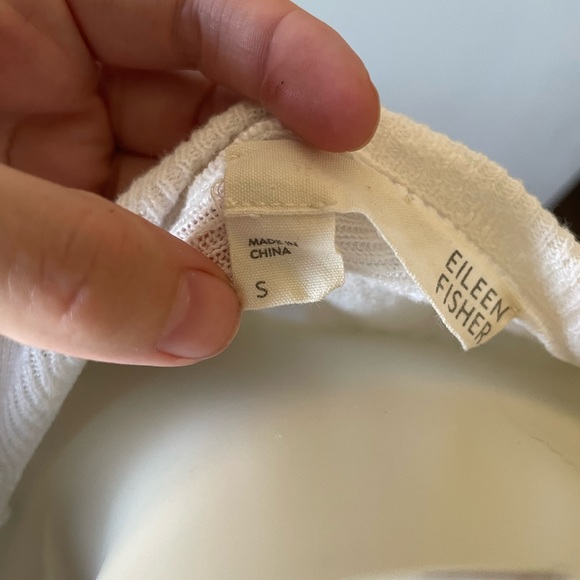 Eileen Fisher White Linen Blend Open Front Cardigan- Size Small - Picture 6 of 12